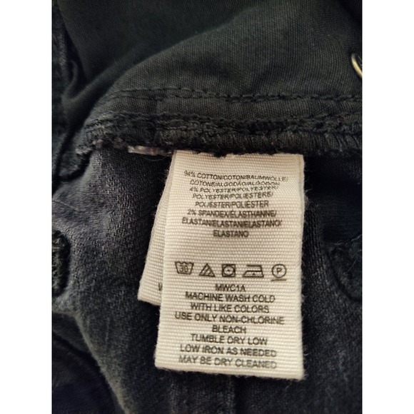 We The Free People Button Fly High Rise Straight Leg Black Denim Jeans Size 25 - Picture 8 of 10